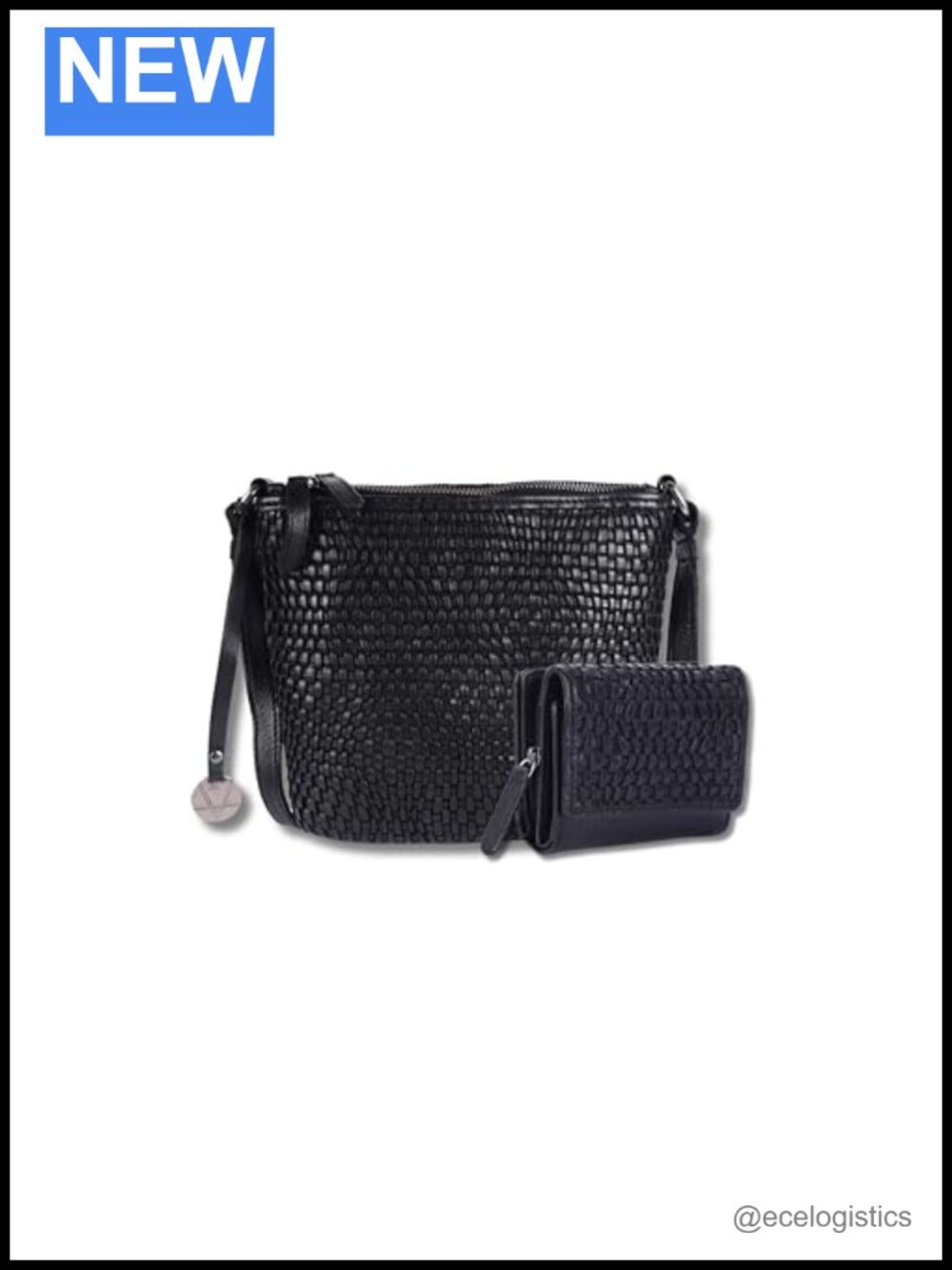 Leather Crossbody Bag & Wallet Set for Women Zipper Coin Purse